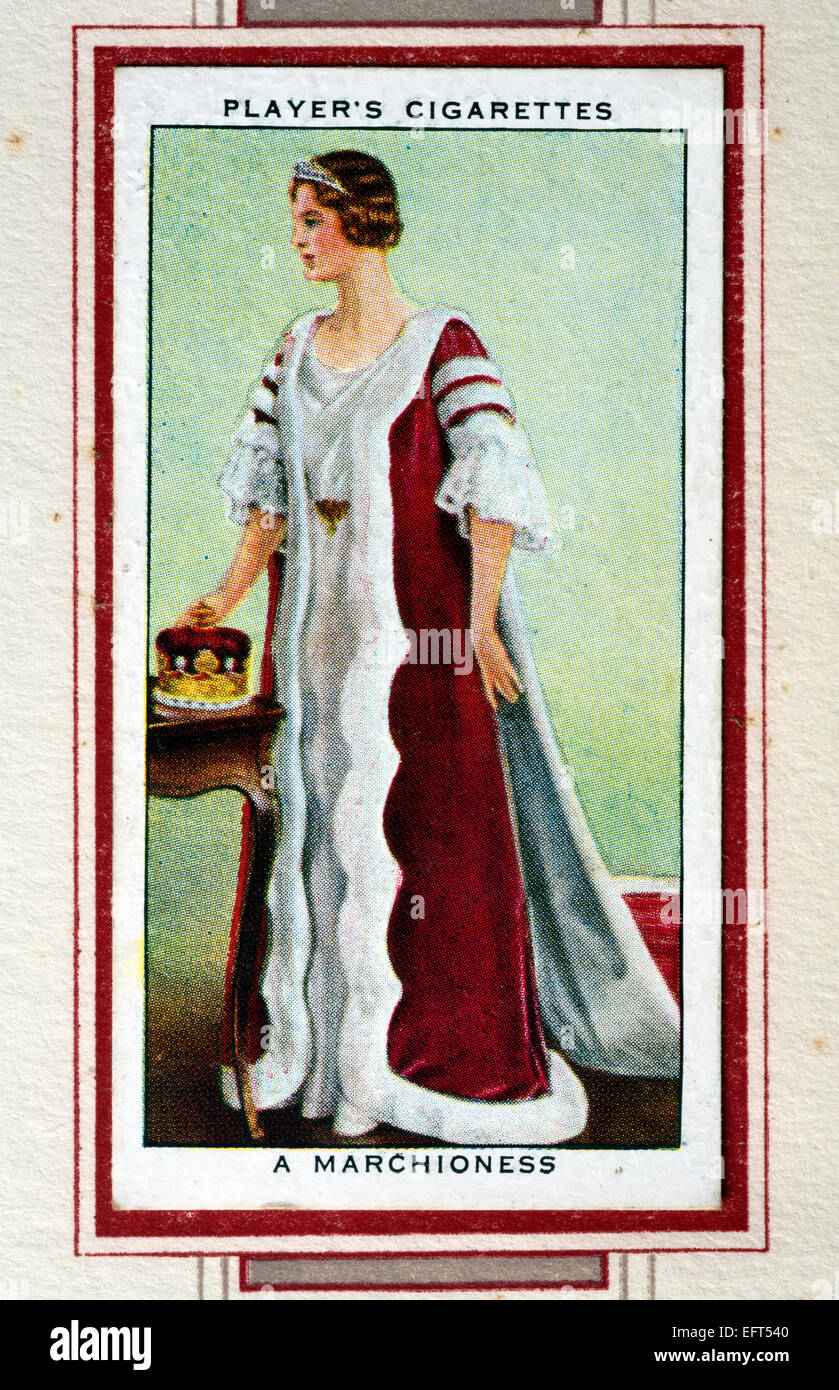 Player`s cigarette  card - A Marchioness Stock Photo